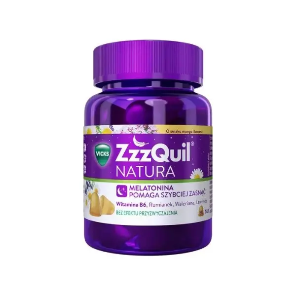 Zzzquil Natura żelki na sen o smaku mango i banana 30 sztuk